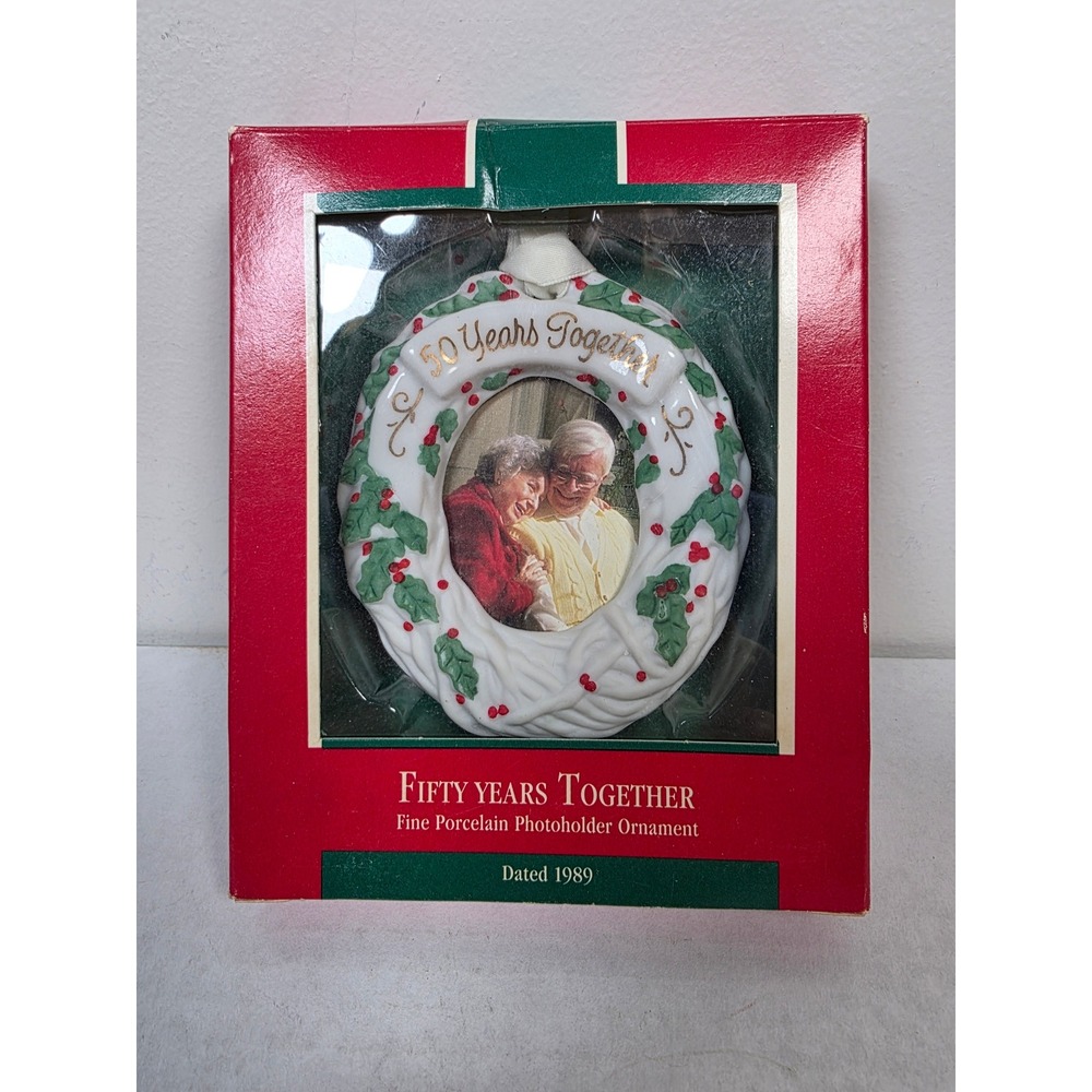 Fifty Years Together - 1989 Hallmark Keepsake Ornament Porcelain Photo Holder